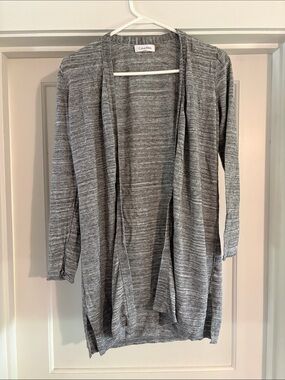 Calvin Klein Light Heather Gray Open-Front Cardigan